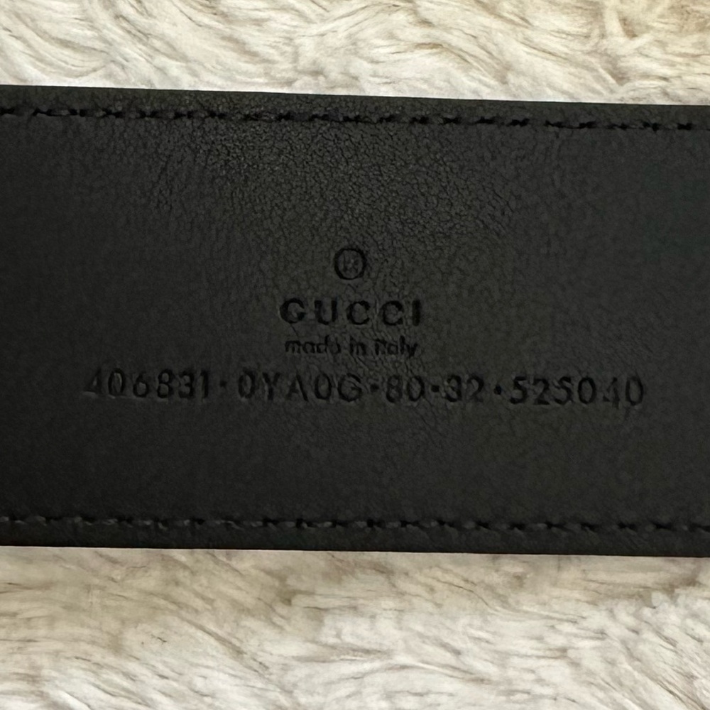 Gucci GG Marmont Leather Belt With Shiny Buckle sz 80 - Picture 11 of 15